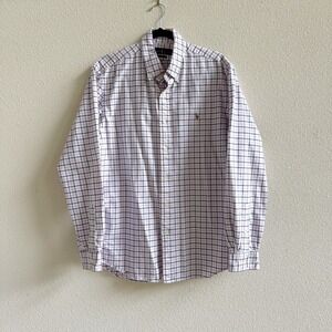 Polo Ralph Lauren Button Down Mens L Pink Check Excellent Classic Fit Shirt